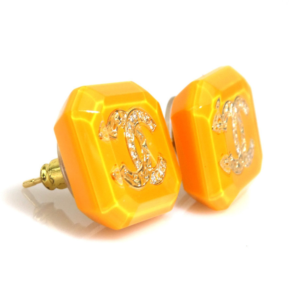 CHANEL Yellow Logo Earrings - Picture 2 of 8